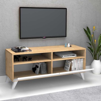 Έπιπλο τηλεόρασης Art Maison ΨΑΘΟΥΡΑ - Sonoma White (120x35x50εκ.)