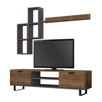 Σύνθεση τηλεόρασης Art Maison Σκύρος - Walnut (160x35x40εκ.)