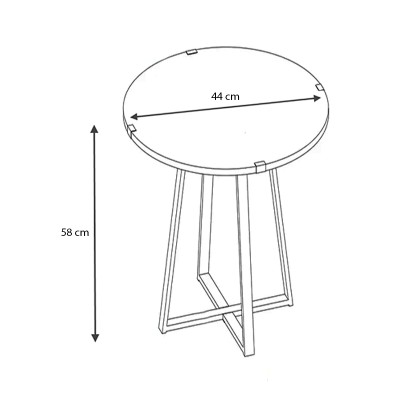 Βοηθητικό τραπεζάκι Art Maison Θήρα - Sonoma (44x44x58εκ.)