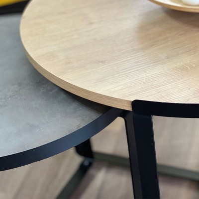 Σετ Τραπεζάκια σαλονιού Art Maison ΑΡΜΑΘΙΑ - Gray Sonoma (70x69x46εκ)