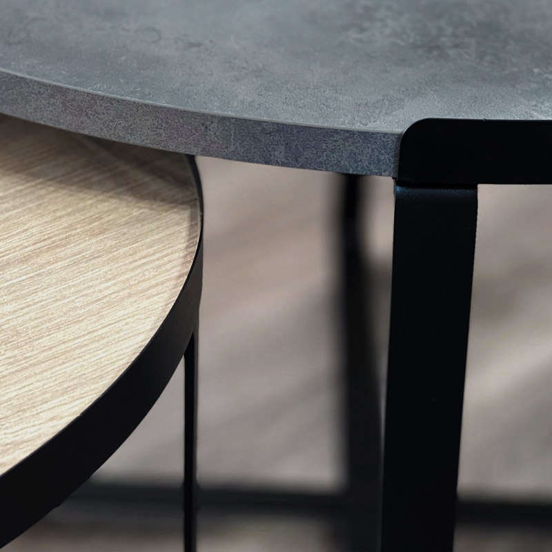 Σετ Τραπεζάκια σαλονιού Art Maison ΑΡΜΑΘΙΑ - Charcoal Sonoma (70x69x46εκ)