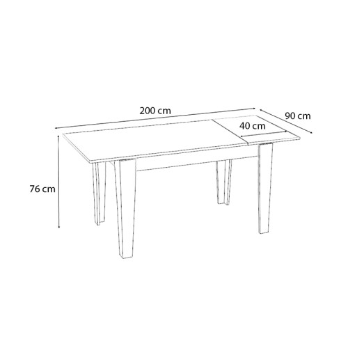 Τραπέζι επεκτεινόμενο Art Maison Τυμπάκι - Walnut (160-200x90x76εκ.)