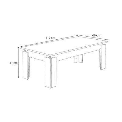 Τραπεζάκι Σαλονιού Art Maison Βαϊνιά - Natural (110x60x41εκ.)