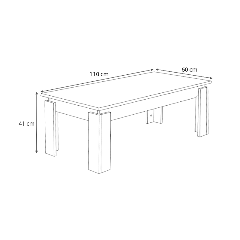 Τραπεζάκι Σαλονιού Art Maison Βαϊνιά - Natural (110x60x41εκ.)