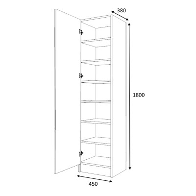 Ντουλάπα ρούχων - παπουτσοθήκη Art Maison Azumarill μονόφυλλη χρώμα φυσικό οξιάς 45x38x180εκ.