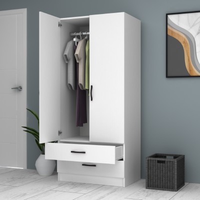 Ντουλάπα ρούχων Art Maison Dellinger δίφυλλη χρώμα λευκό 80x51,8x181εκ.