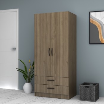 Ντουλάπα ρούχων Art Maison Dellinger δίφυλλη χρώμα καρυδί 80x51,8x181εκ.