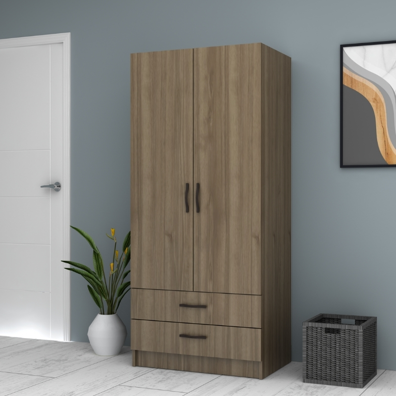 Ντουλάπα ρούχων Art Maison Dellinger δίφυλλη χρώμα καρυδί 80x51,8x181εκ.