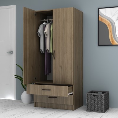 Ντουλάπα ρούχων Art Maison Dellinger δίφυλλη χρώμα καρυδί 80x51,8x181εκ.