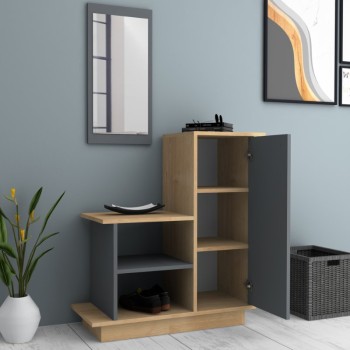 Έπιπλο εισόδου Art Maison Noriaki χρώμα φυσικό οξιάς - ανθρακί 90x35x95εκ.