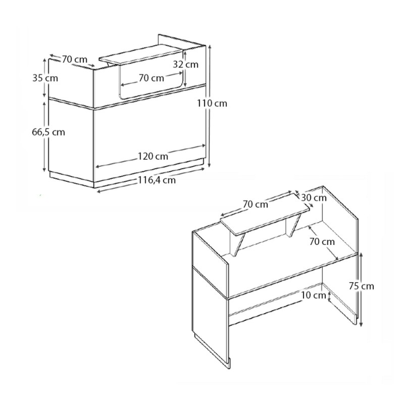 Γραφείο reception Art Maison Naoko χρώμα φυσικό οξιάς 120x70x110εκ.