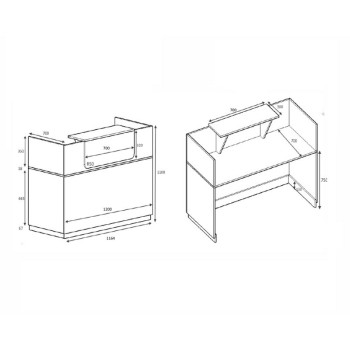 Γραφείο reception Art Maison Naoko χρώμα λευκό 120x70x110εκ.