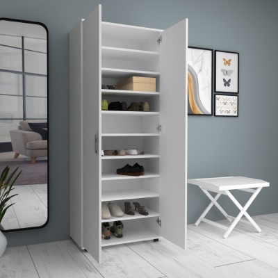 Ντουλάπα ρούχων - παπουτσοθήκη Art Maison Cosmoem δίφυλλη χρώμα λευκό 76x36x187εκ.