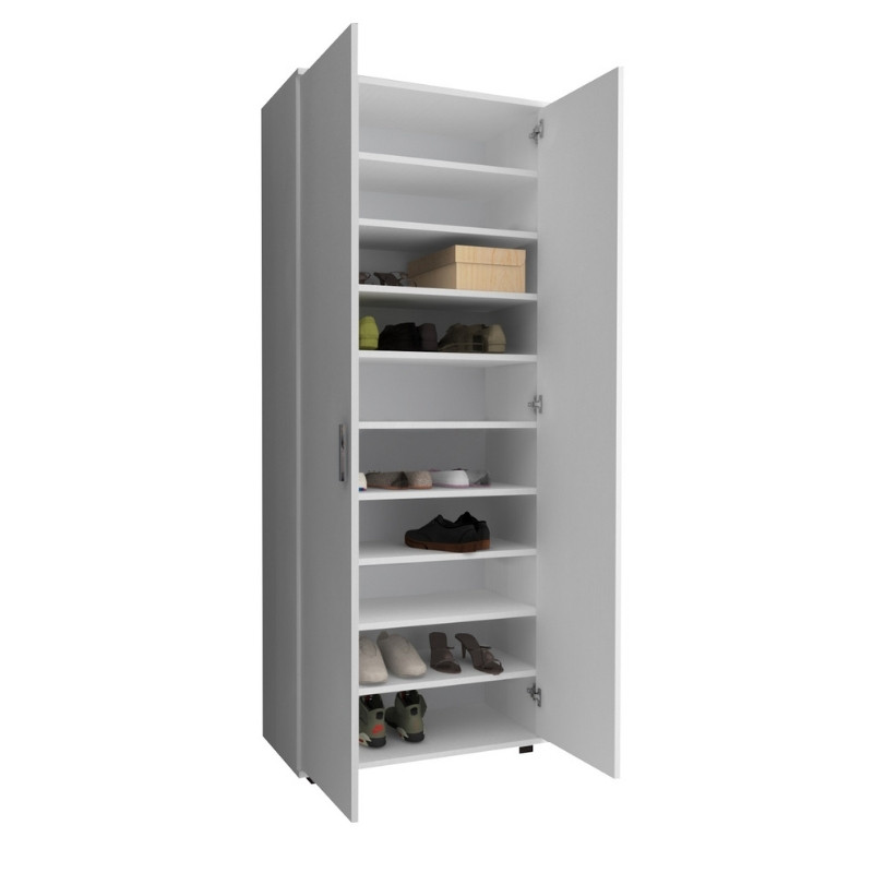 Ντουλάπα ρούχων - παπουτσοθήκη Art Maison Cosmoem δίφυλλη χρώμα λευκό 76x36x187εκ.