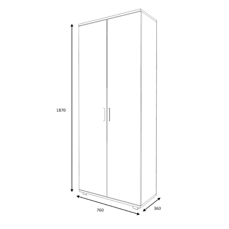 Ντουλάπα ρούχων - παπουτσοθήκη Art Maison Cosmoem δίφυλλη χρώμα λευκό 76x36x187εκ.