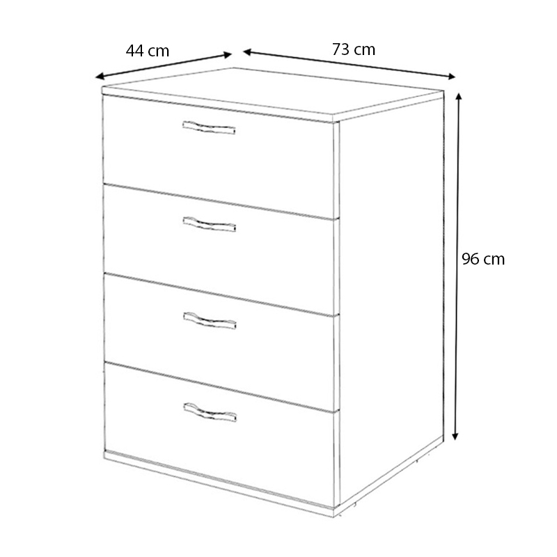 Συρταριέρα Art Maison Atmos χρώμα λευκό 73x44x96εκ.