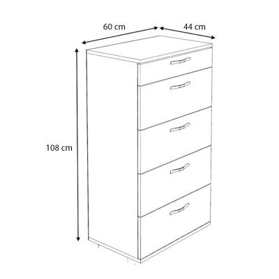 Συρταριέρα Art Maison Amazon χρώμα λευκό 60x44x108εκ.