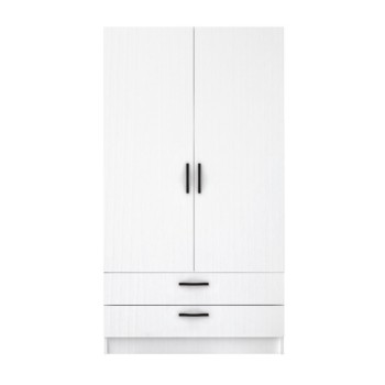 Ντουλάπα ρούχων Art Maison Genbo δίφυλλη με συρτάρια χρώμα λευκό 100x60x181εκ.