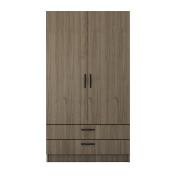 Ντουλάπα ρούχων Art Maison Genbo δίφυλλη με συρτάρια χρώμα καρυδί 100x60x181εκ.