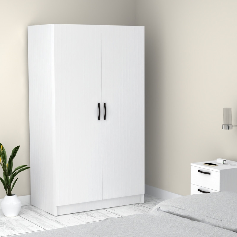 Ντουλάπα ρούχων Art Maison Gedatsu δίφυλλη χρώμα λευκό 100x60x181εκ.