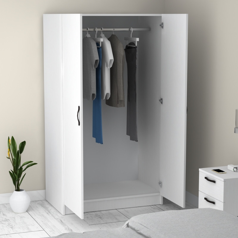 Ντουλάπα ρούχων Art Maison Gedatsu δίφυλλη χρώμα λευκό 100x60x181εκ.