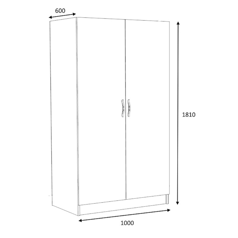 Ντουλάπα ρούχων Art Maison Gedatsu δίφυλλη χρώμα καρυδί 100x60x181εκ.