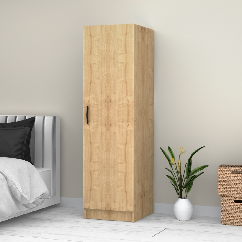 Ντουλάπα ρούχων Art Maison Gatz μονόφυλλη χρώμα φυσικό οξιάς 50x60x181εκ.
