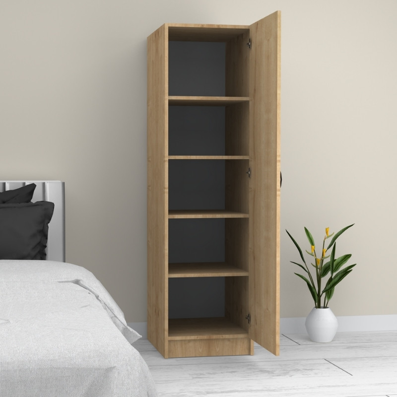 Ντουλάπα ρούχων Art Maison Gatz μονόφυλλη χρώμα φυσικό οξιάς 50x60x181εκ.