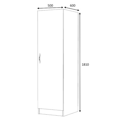 Ντουλάπα ρούχων Art Maison Gatz μονόφυλλη χρώμα φυσικό οξιάς 50x60x181εκ.