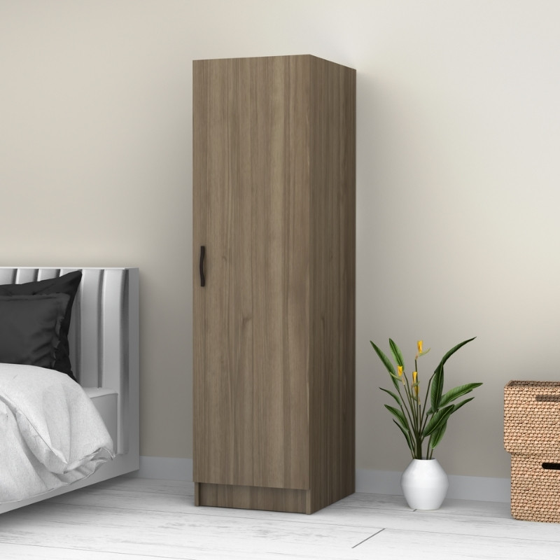 Ντουλάπα ρούχων Art Maison Gatz μονόφυλλη χρώμα καρυδί 50x60x181εκ.