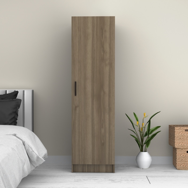 Ντουλάπα ρούχων Art Maison Gatz μονόφυλλη χρώμα καρυδί 50x60x181εκ.