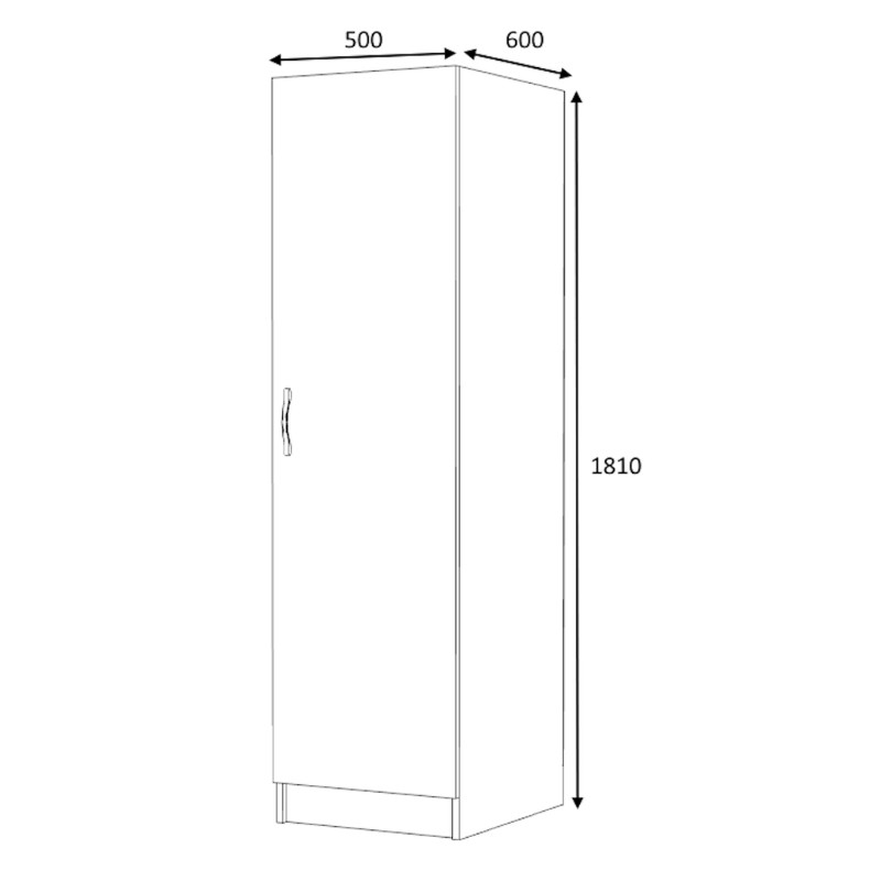 Ντουλάπα ρούχων Art Maison Gatz μονόφυλλη χρώμα καρυδί 50x60x181εκ.