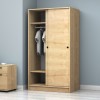 Ντουλάπα ρούχων Art Maison Cubone δίφυλλη συρόμενη χρώμα φυσικό οξιάς 100x60x181εκ.