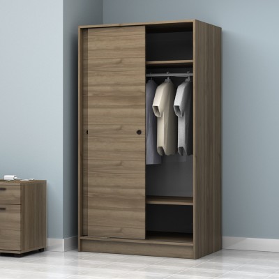 Ντουλάπα ρούχων Art Maison Cubone δίφυλλη συρόμενη χρώμα καρυδί 100x60x181εκ.