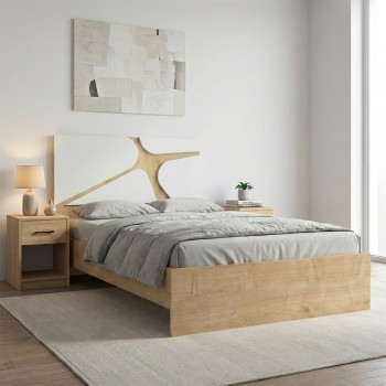 Κρεβάτι Art Maison Joshu χρώμα φυσικό οξιάς 120x200εκ.