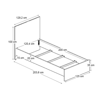 Κρεβάτι Art Maison Joseph χρώμα καρυδί 120x200εκ.