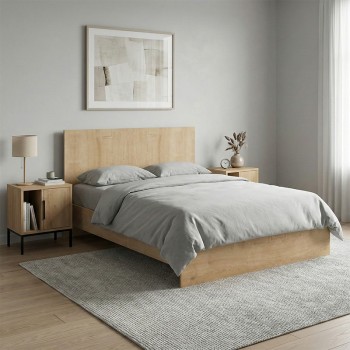 Κρεβάτι Art Maison Joseph χρώμα φυσικό οξιάς 140x190εκ.