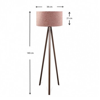 Φωτιστικό δαπέδου Art Maison Δονούσα - Walnut Dusty Rose (38x38x140εκ.)