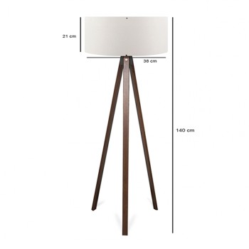 Φωτιστικό δαπέδου Art Maison Geraniums Mdf/ύφασμα Pvc χρώμα καρυδί - λευκό 38x38x140εκ.
