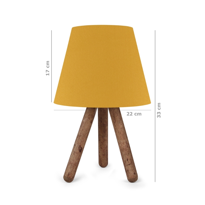 Φωτιστικό επιτραπέζιο Art Maison Momoji E27 ύφασμα Pvc - ξύλο χρώμα κίτρινο - καφέ 22x17x33εκ.