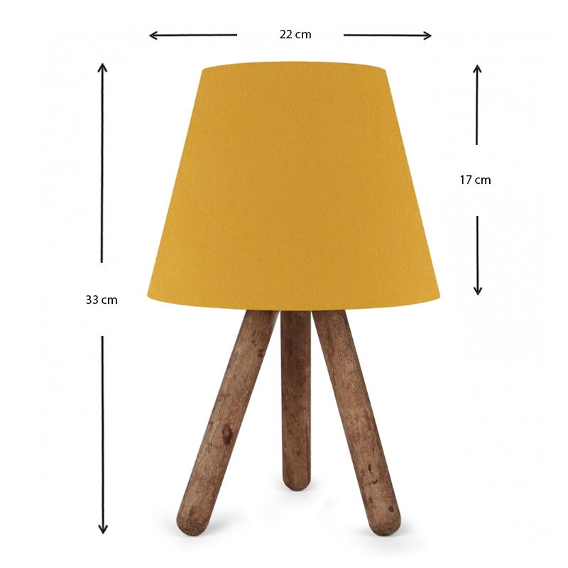 Φωτιστικό επιτραπέζιο Art Maison Momoji E27 ύφασμα Pvc - ξύλο χρώμα κίτρινο - καφέ 22x17x33εκ.