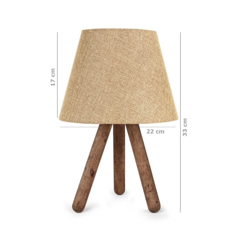 Φωτιστικό επιτραπέζιο Art Maison Nami E27 ύφασμα Pvc - ξύλο χρώμα μπεζ - καφέ 22x17x32εκ.