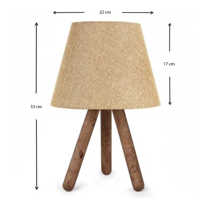 Φωτιστικό επιτραπέζιο Art Maison Nami E27 ύφασμα Pvc - ξύλο χρώμα μπεζ - καφέ 22x17x32εκ.