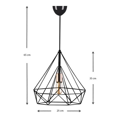 Φωτιστικό οροφής Art Maison Αγριανά - Black (25x30x65εκ.)