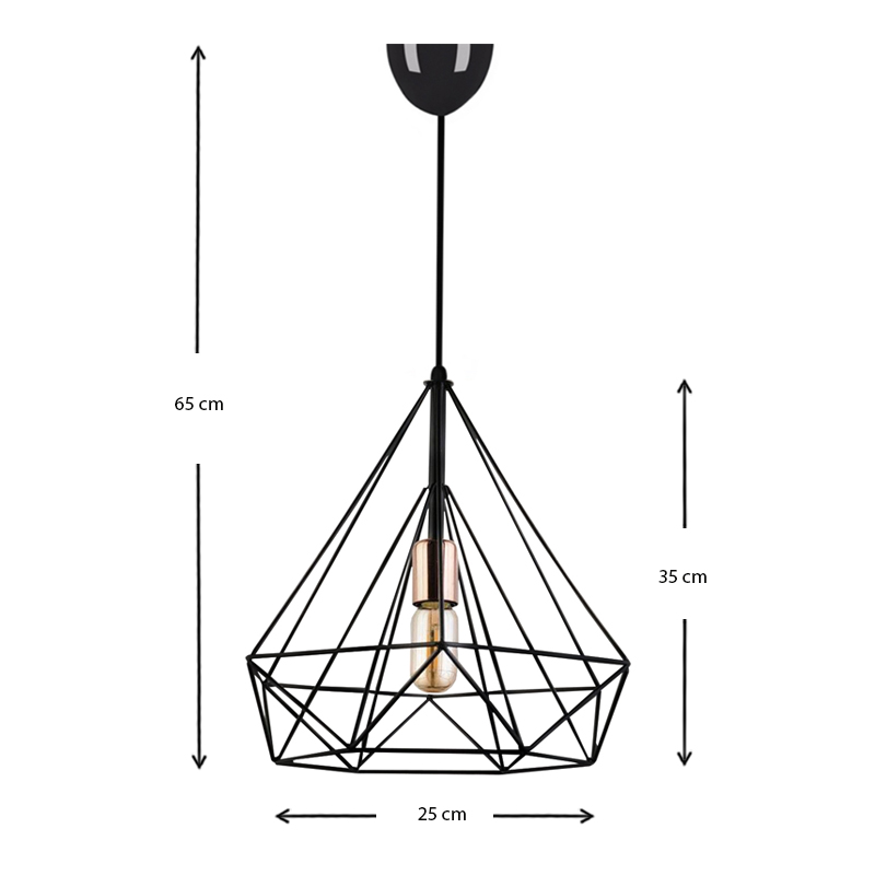 Φωτιστικό οροφής Art Maison Αγριανά - Black (25x30x65εκ.)