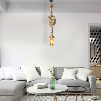 Φωτιστικό οροφής Art Maison Arisa σχοινί μονόφωτο χρώμα φυσικό 70εκ.