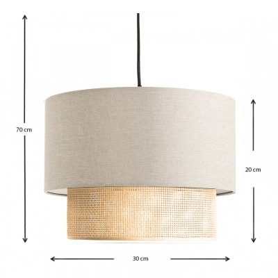 Φωτιστικό οροφής Art Maison Αβελονήσια E27 υφασμάτινο μονόφωτο χρώμα κρεμ 30x20x70εκ.