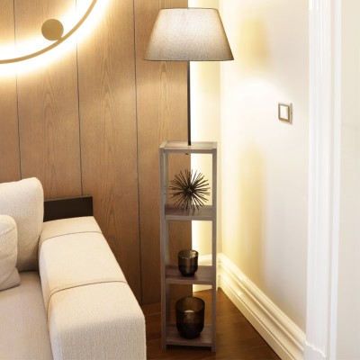 Φωτιστικό δαπέδου Art Maison ΚΟΥΜΑΡΟΣ - Beige Walnut (38x38x150εκ.)