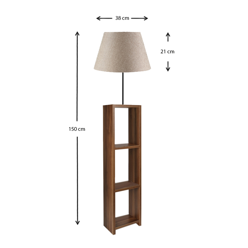 Φωτιστικό δαπέδου Art Maison ΚΟΥΜΑΡΟΣ - Beige Walnut (38x38x150εκ.)