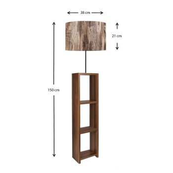Φωτιστικό δαπέδου Art Maison ΚΟΥΜΑΡΟΣ - Brown Walnut (38x38x150εκ.)